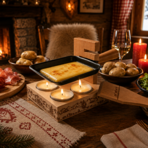 Raclette-Rechaud-Set in Holz